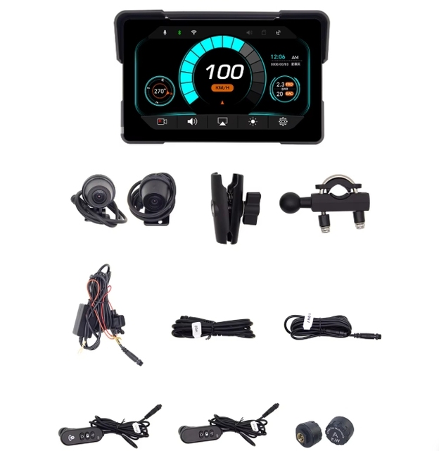 Customizable Motorcycle Linux GPS Navigator 5 Inch IPS Touch Screen IPX7 Waterproof Built-in GPS Android Auto