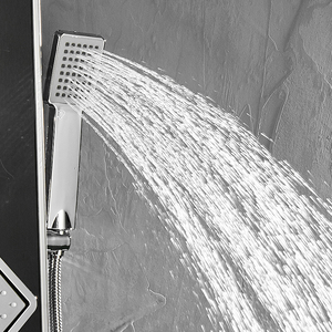 <span class=keywords><strong>Panel</strong></span> <span class=keywords><strong>de</strong></span> <span class=keywords><strong>ducha</strong></span> termostático negro FLG baño, <span class=keywords><strong>panel</strong></span> <span class=keywords><strong>de</strong></span> <span class=keywords><strong>ducha</strong></span> <span class=keywords><strong>de</strong></span> lluvia <span class=keywords><strong>de</strong></span> acero inoxidable con cascada - Product Image 5