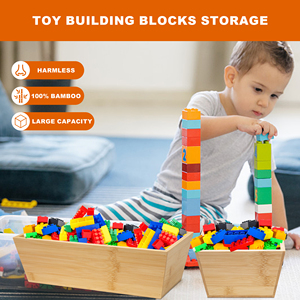 GL 3 pezzi Set di bambù legno cassetto organizzatore scatola Set contenitore intagliato durevole con Logo personalizzato - Product Image 3