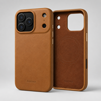 Étui de téléphone magnétique de luxe en cuir véritable OEM ODM avec logo personnalisé anti-EMF pour la série 18
