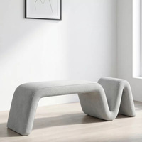 Banc en tissu au design créatif pour salon moderne, ottoman tendance, table basse pour entrée, maison, hôtel, mobilier