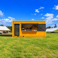 Conteneur maritime commercial modifié pour événements de restauration rapide drive-through, festivals de rue, parkings et centres commerciaux modernes