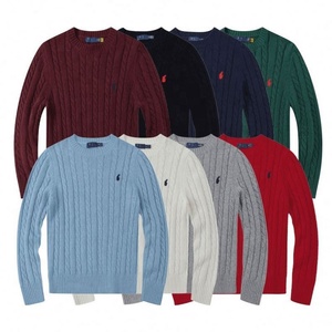 Suéter <span class=keywords><strong>de</strong></span> <span class=keywords><strong>punto</strong></span> casual para hombre, cuello redondo, algodón y lana, estilo <span class=keywords><strong>Ralph</strong></span> <span class=keywords><strong>Lauren</strong></span>, personalizado, para hombre - Product Image 1