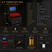 Superlieur Premium Scatola Video Trasparente con Schermo LCD da 4,3 Pollici per Gioielli e Regali di Nozze