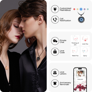 Colliers de couple <span class=keywords><strong>Totwoo</strong></span> Soleil et Lune en gros, collier intelligent d'amour vibratoire à distance - Product Image 4