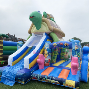 Château gonflable pour enfants en gros, toboggan combiné, aire de jeux gonflable, château gonflable en forme de tortue - Product Image 1