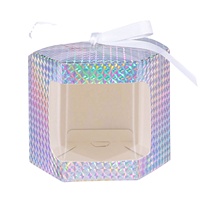 Cajas de Regalo Hexagonales de Nailon con Ventanas de Exhibición, Cajas Premium Portátiles con Tapas para Manualidades, Pasteles y Dulces para Bodas y Fiestas