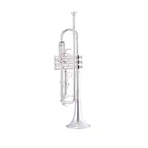 Custom Sinomusik Brand sliver plate Yellow brass professional trumpet Bb Key brasswind musical instruments made in china