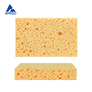 Esponja de pulpa de madera amarilla Amigo, bloque rectangular para lavar platos, limpiar ollas y sartenes - Product Image 5
