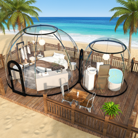 Dôme en polycarbonate moderne et luxueux, imperméable, pour hôtel, villa, hôpital, avec diamètre personnalisable et bandes lumineuses colorées