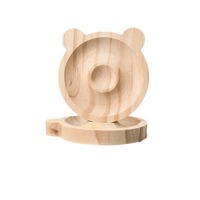 Plateau de présentation rond en bois massif antique pour bracelets perlés