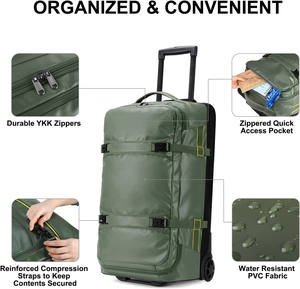 40L-70L 대용량 맞춤형 로고 방수 600D PVC 원단 여행용 더플백 트롤리 범용 휠 캐리어 - Product Image 5