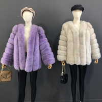 Manteau Mi-Long en Fourrure de Renard Naturelle pour Automne et Hiver, Veste en Fourrure Tendance pour Femme, le Manteau en Fourrure Véritable le Plus Populaire, Vêtement Féminin