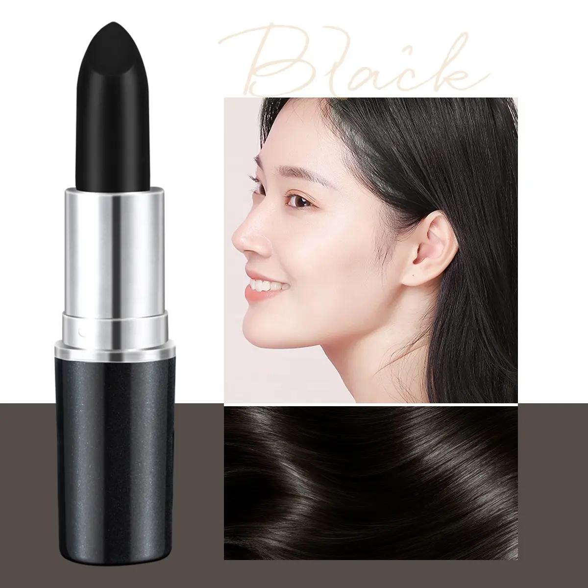 Black Brown One-Time Hair Dye Gray Root Coverage Hair Color Modify Cream Stick Temporary Cover White Hair pen