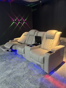 Ensemble de canapé inclinable électrique en cuir de grain supérieur de style <span class=keywords><strong>coréen</strong></span> salon de meubles de théâtre multifonctionnel - Product Image 2