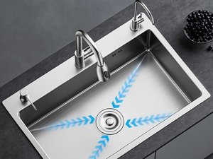 Fregadero de Cocina de Acero Inoxidable 304 de Primera Calidad, Grueso, de un Solo Tazón, para Instalar Debajo o Sobre la Encimera, Resistente al Óxido - Product Image 3