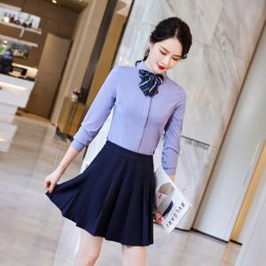 Vente en gros <span class=keywords><strong>prix</strong></span> vrac bonne qualité coton de travail extensible à manches longues bureau femmes chemisier chemises habillées pour dames - Product Image 3