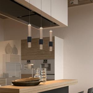 Sunsir SKD Modern Simplist Metal Acrílico Led Lámparas colgantes Candelabros negros con luces de barra - Product Image 6