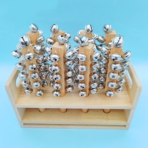 Wholesale Wooden Hand Shake Bells Set with Wooden Holder Orff Percussion Instrument For Preschool Classroom <b>Musical</b> Teaching Aid - Product Image 4