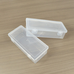Transparent Plastic Storage Box Rectangle 17.2x7.8x5cm Covered Office Organizer For Stationery Hardware Fishing Gear - Product Image 4