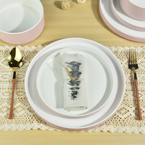 Juego de Vajilla de Cerámica Moderna de 12 Piezas, <span class=keywords><strong>Platos</strong></span> y Tazones de <span class=keywords><strong>Porcelana</strong></span> para Hogar, Hotel, Restaurante, Venta al Por Mayor OEM, en Stock - Product Image 5