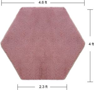 Alfombra Hexagonal Esponjosa para Habitación Infantil, Alfombra de Pelo Largo y Suave para Guardería, Alfombra de Peluche para Tienda de Princesas, para Dormitorio de Adolescentes - Product Image 6