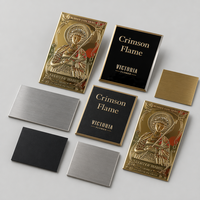 Étiquettes autocollantes de luxe imperméables et résistantes aux UV pour parfums - Badge métallique en aluminium de forme personnalisée pour bouteilles en verre