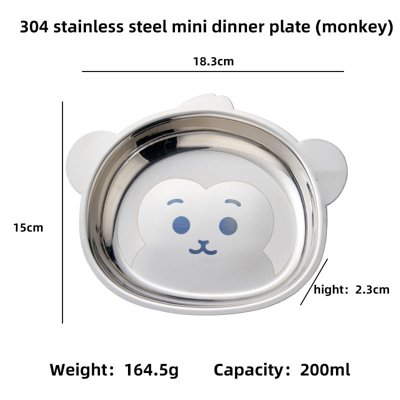 316 stainless steel mini dinner plate (monkey)