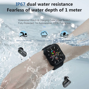 Présentation du nouveau modèle <span class=keywords><strong>T1</strong></span> Casque sans fil deux en un Montre intelligente pour les appels Fonctions de fitness Bande de gel de silice IP67 - Product Image 5