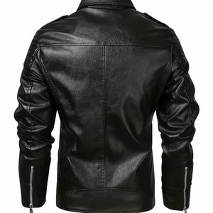 Chaqueta de Cuero Auténtico con Logotipo Personalizado, Chaqueta Bomber Extra Grande, Chaqueta de Cuero de Gamuza Marrón Oscuro - Product Image 4