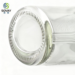Botella de Vidrio Transparente de 500 ml con Diseño Único para Ginebra, Whisky, <span class=keywords><strong>Ron</strong></span>, Vodka, <span class=keywords><strong>Licor</strong></span> y Tequila, con Tapa de Rosca - Product Image 6