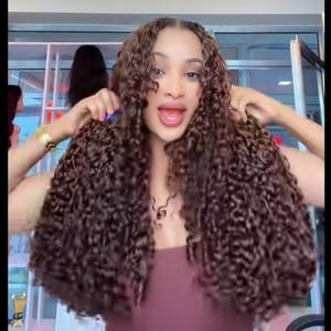 阿里巴巴批发女性美发产品双纬小精灵卷曲巴西人发束小精灵卷发价格便宜 - Product Image 3