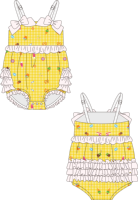 Schattig stijlvolle badpakje voor babymeisjes zonder mouwen, één geheel, op maat gemaakt kinderbadkleding