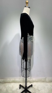 夜舞F3159新款2023闪亮亮片复古性感深v黑色礼服舞会礼服闪亮流苏派对 - Product Image 4