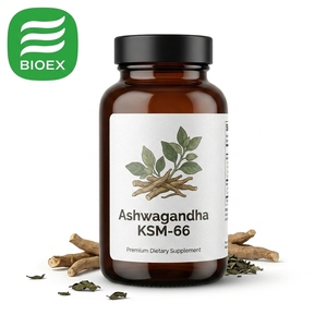 Cápsulas <span class=keywords><strong>de</strong></span> <span class=keywords><strong>Ashwagandha</strong></span> KSM-66 Orgánicas Veganas con Certificación GMP, Adaptógeno para el Alivio del Estrés, Marca Privada OEM - Product Image 1
