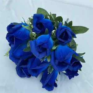 Great Standard Centerpiece Flower Heads Artificial Wedding Flower 13 Single Velvet Rosebuds