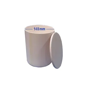 Wadah Alumina: kemurnian tinggi 148 dia. x 170 H mm (3 liter) silinder dengan penutup-MG-CA-D159H175
