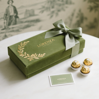 Boîtes en daim magnétiques à emballage unique, royales et élégantes, avec logo personnalisé en feuille d'or, boîte cadeau en velours pour mariage avec ruban en soie