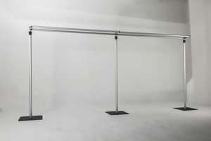 حامل متقاطع مزدوج قابل للتعديل من الألومنيوم وحامل خلفية ستارة لحفلات الزفاف والحفلات والمسرح حامل زهور - Product Image 4