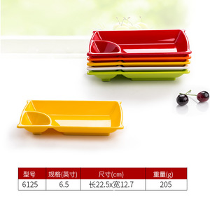 Colorful Oval Melamine <b>Plates</b> Set Drop Resistant For Party Food Serving - Product Image 3