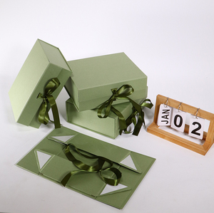 Creative Unique Green <b>Square</b> Birthday Candy Gift Box with Recycled Foam Insert Features Matt and Glossy Lamination UV Coating - Product Image 1