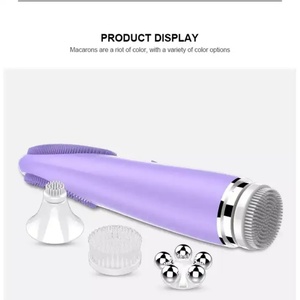 Electric Facial Cleansing Brush Body Portable Washing Silicone Cleanser and Massager Sonic <b>Vibrating</b> Face Cleaning Brush - Product Image 4