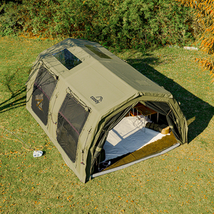 <span class=keywords><strong>Tente</strong></span> familiale gonflable Coody 17.2 Familia Pro Air - Vert armée, grande <span class=keywords><strong>tente</strong></span> <span class=keywords><strong>tunnel</strong></span> de camping, tissu en <span class=keywords><strong>coton</strong></span> imperméable, <span class=keywords><strong>tente</strong></span> familiale gonflable pour l'extérieur - Product Image 1