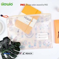 Sac de rangement transparent et imperméable UIOWIO personnalisé en maille avec fermeture éclair pour documents B5, B4, A3, A4, A5, A6 – Grande capacité pour papiers et documents