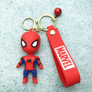 Porte-clés personnalisé adorable de dessin animé Marvel Captain America Spider-Man, pendentif en forme de poupée 3D, porte-clés <span class=keywords><strong>cool</strong></span>, accessoire pour sac, cadeau, porte-clés - Product Image 4