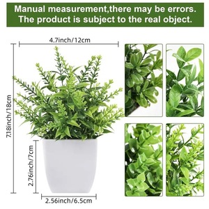 4 packs de mini plantes vertes artificielles en pot, en plastique, écologiques, pour la maison, le bureau, la table, la ferme, la <span class=keywords><strong>d</strong></span>écoration <span class=keywords><strong>d</strong></span>'anniversaire - Product Image 6