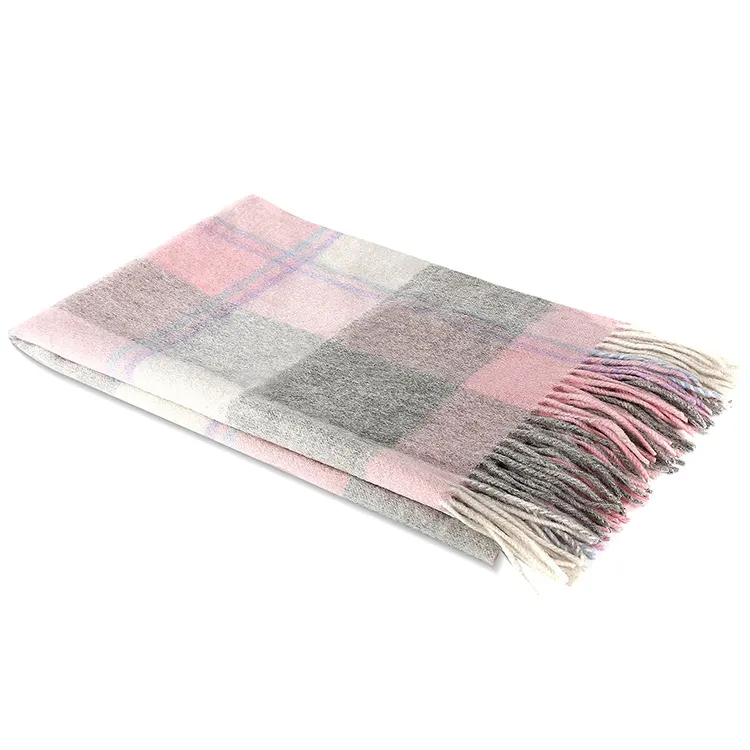 100% Pure Wool Scarves with Fringed Edges Warm & Soft Super Large Size for Men and Women Scarf