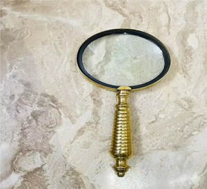 Loupe en laiton maritime antique vintage Poignée en résine robuste Artisanat en métal - Product Image 5