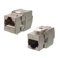 Module réseau RJ45 Cat7 Keystone Jack 10G SFTP, plaque frontale modulaire sans outil en métal plaqué or 50U