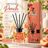 Diffuseur de parfum d'ambiance aux fruits en bouteille de verre avec bâtonnets en fibre, décor aromatique, fournisseur en gros, usine de marque privée